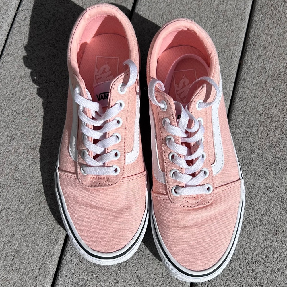 Vans Women's 7.5 Peach Salmon Canvas Skater Casual Sneakers Shoes - Picture 4 of 9